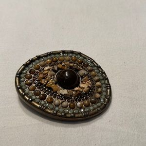 Belt Buckle Brass With Assorted Stones